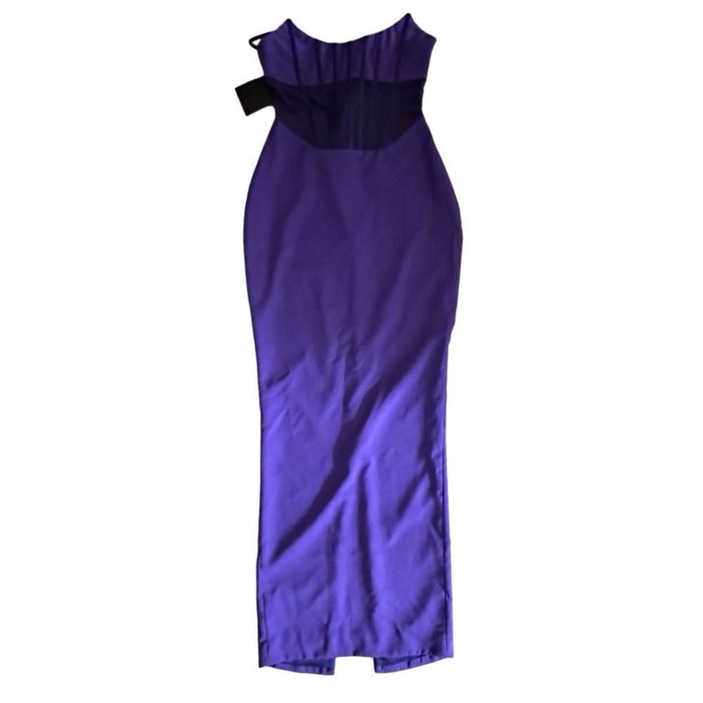 retrofete deep purple corset long dress